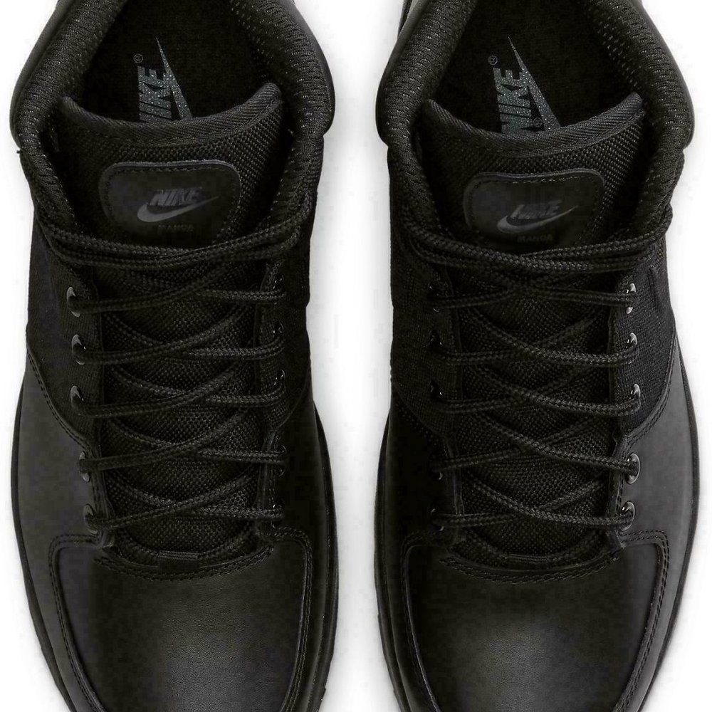 Nike Manoa Water Resistant Leather Boots Triple Black 456975-001 Mens - Picture 3 of 7